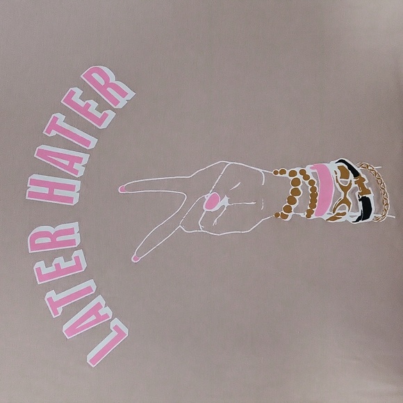 Later Hater Women's T-shirt with peace sign - Picture 2 of 7